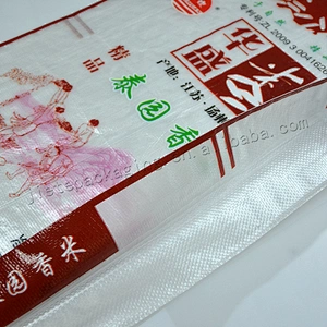 Superior quality transparent plastic laminated pp woven 25kg basmati rice packaging bag