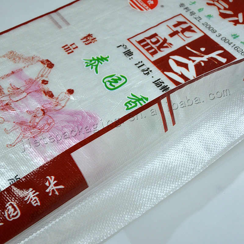 Superior quality transparent plastic laminated pp woven 25kg basmati rice packaging bag