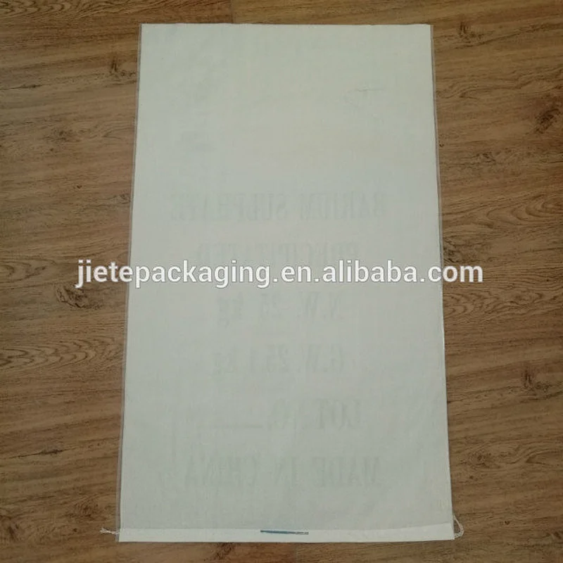 25kg white pp woven plastic chemical packing bag for barium sulfate