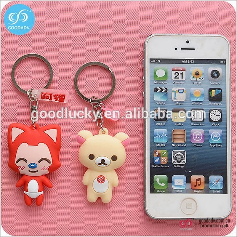 Fashion shaped custom key holder plastic keychain