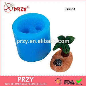S3351 3d coconut tree shape silicone soap molds tree shape handmade silicone moulds for sell