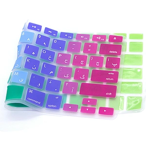 Accepting Dropship Rainbow silicone cover custom keyboard skin Arabic Cover For Macbook Pro A1278 cover English Version