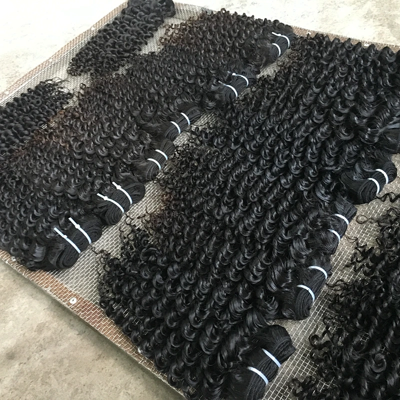 Dropshipping large quantities kinky curly hair extension human hair cuticle aligned peruvian hair weaving