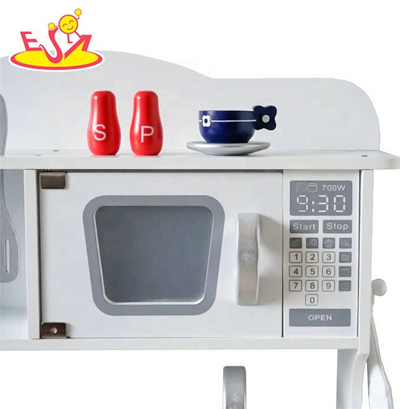 2019 Newly released electronic stove wooden toy kitchen set for kids W10C045
