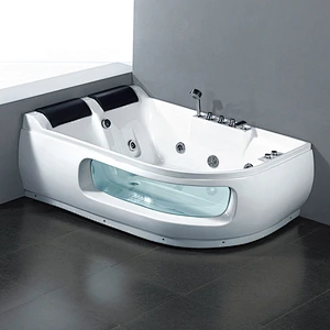 Freestanding Acrylic Portable Whirlpool Bathtub with thermastic faucet