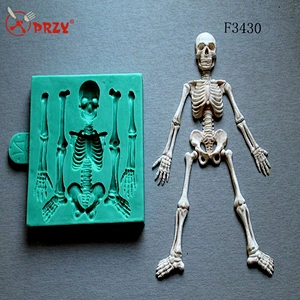 F3430 Skeleton HALLOWEEN 3d silicone molds fondant cake mold