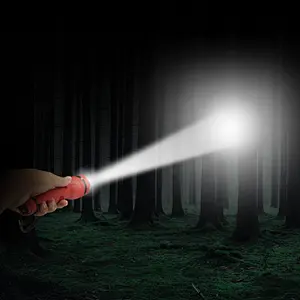 2018 Hot sale red TPR torch 1W 3LED 2AA battery  rubber light switches waterproof LED flashlight