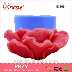 S3299 Decorative Peony flower soap silicone mold Peony flower candle mould for sell