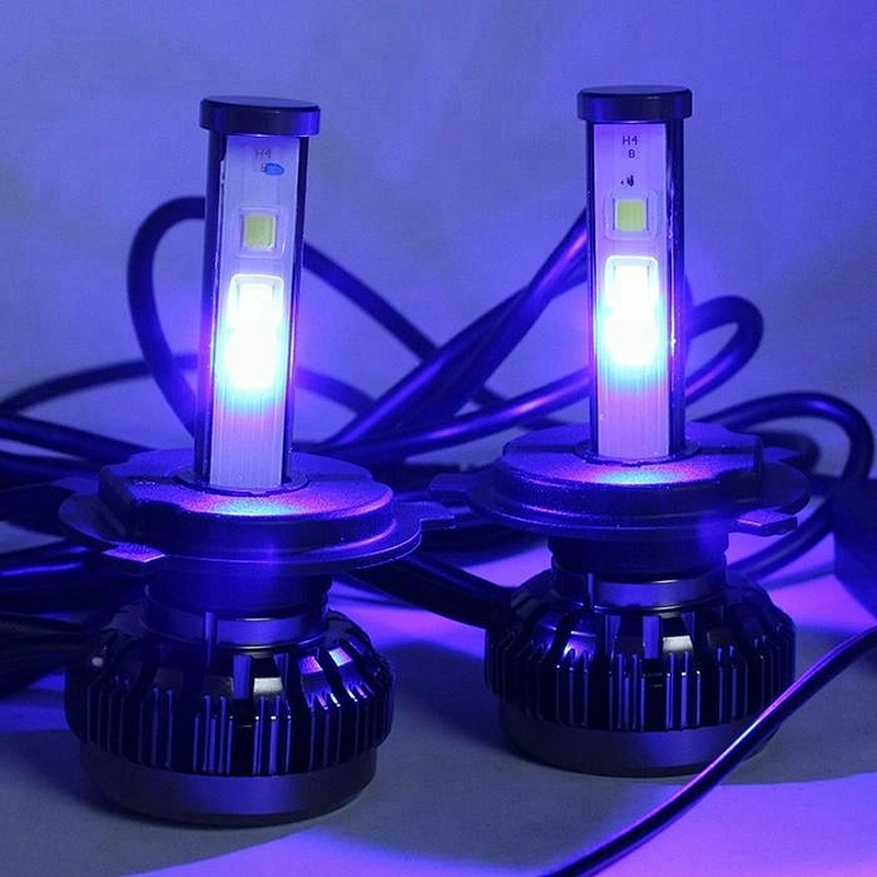 12v Bluetooth RGB Colors Strobe Fog Faros 60W 4000Lm H13 H7 H11 9005 9006 HB2 HB3 HB4 H1 H3 Auto LED RGB Headlight Bulbs H4