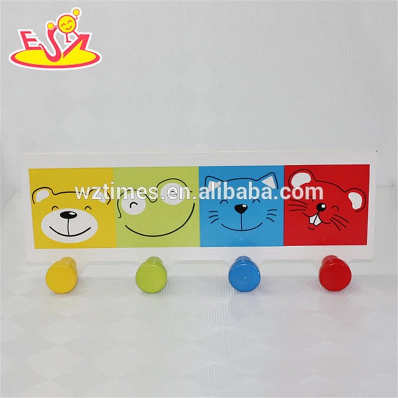 wholesale high quality colorful wooden kids hook for sale W09B041