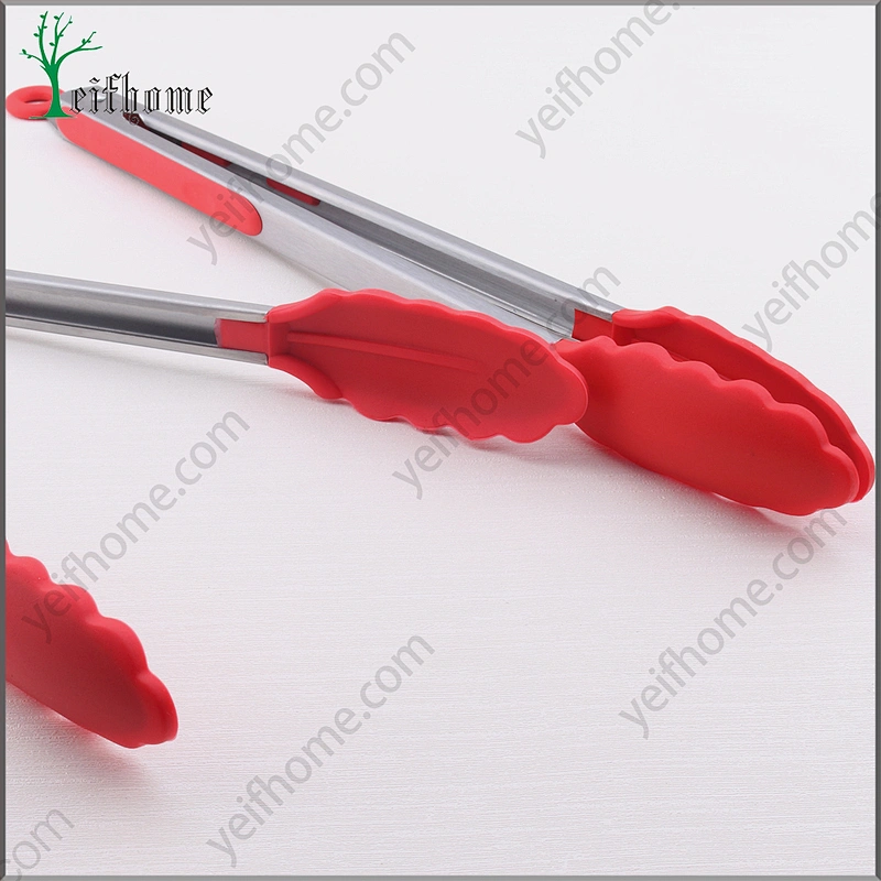 3 pcs Food Grade Heat Resistance Silicone Stainless Steel Food Tong Set