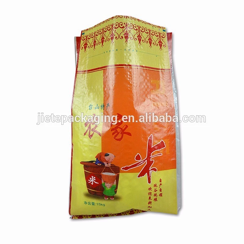 Clear plastic Poly BOPP laminated pp woven bags packing rice, food, feed 50kg 25kg