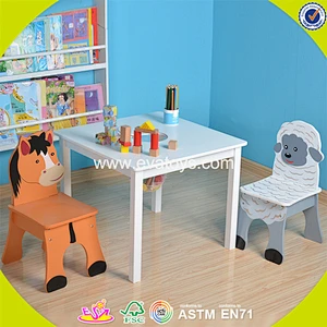 wholesale baby wooden study table chair cute kids wooden study table chair W08G158