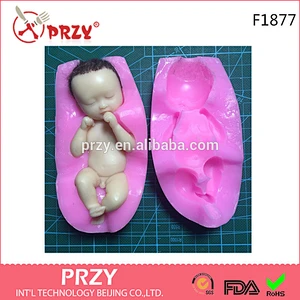 F1877 PRZY lovely 3d baby silicone mold fondant silicon mold cake decoration mold Sleeping baby boy