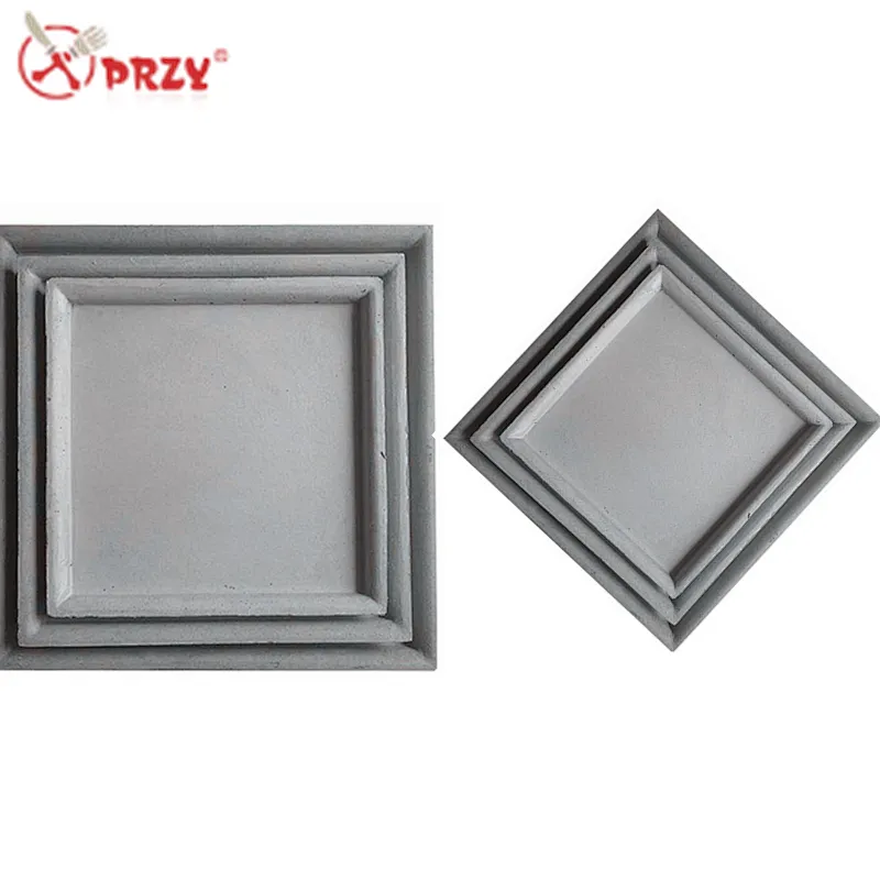 PRZY Cement life supplies decorations silicone mould Square Concrete case Tray Molds