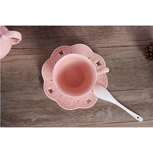欧洲陶瓷咖啡杯奶糖壶瓷茶壶套装