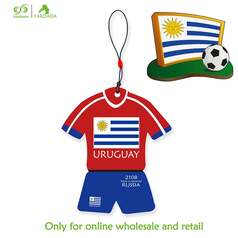 Uruguay football World Cup, new design, ball clothing, car air freshener, 8 kinds of hot sale smell in stock.