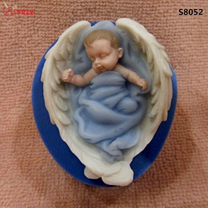 Angle series mold Baby sleeping on wings Silicone Candle Molds Silicone soap moulds