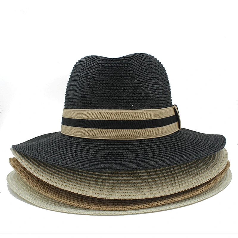 Fashion Men Women Paper Straw Panama Hat Woven Paper Straw Hat In Hollow