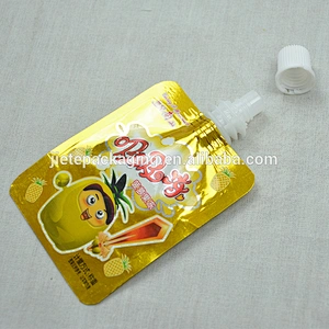 Widely used pe stand up nozzle plastic food bag for snack