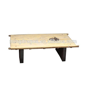 Chinese antique wood door top coffee table