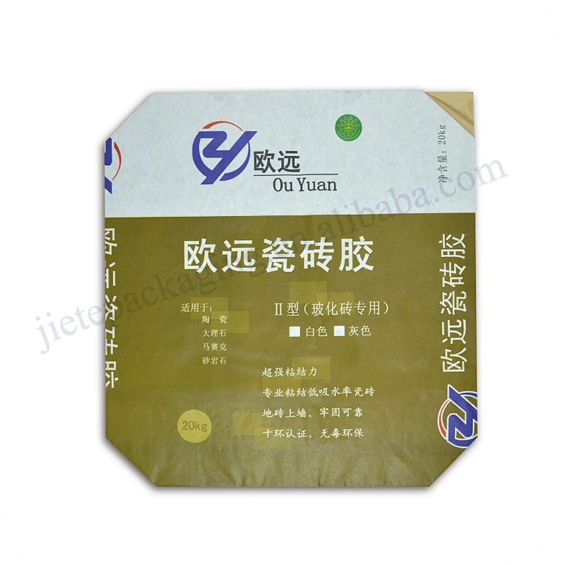 20kg multilayer white kraft paper pe lining cement packaging bag wholesale