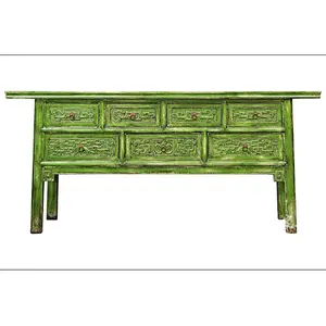 chinese antique reproduction solid wood pine distressed altar table furniture