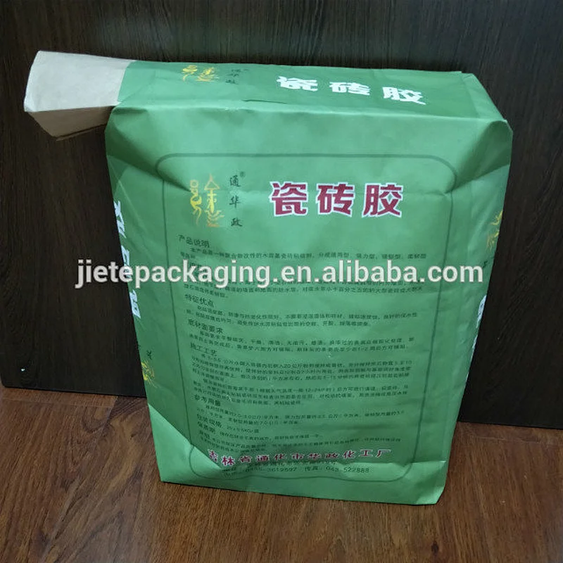 Customized design 20kg stand up multilayer kraft paper cement bag/sacks for chemical,mortar,cement,tile adhesive