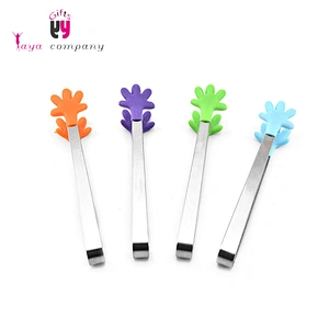 Kitchen Tools Stainless Steel Silicone Ice Tong For Ice Cube Maker Genie