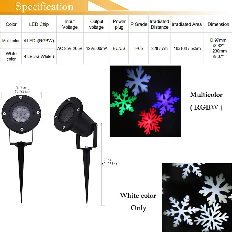 Outdoor led lawn light Waterproof Holiday Lighting Garden Christmas Snowflake projector