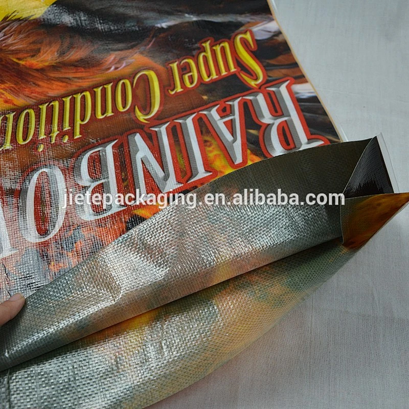 Customized printed plastic pp woven animal food, feed packaging bag 25kg