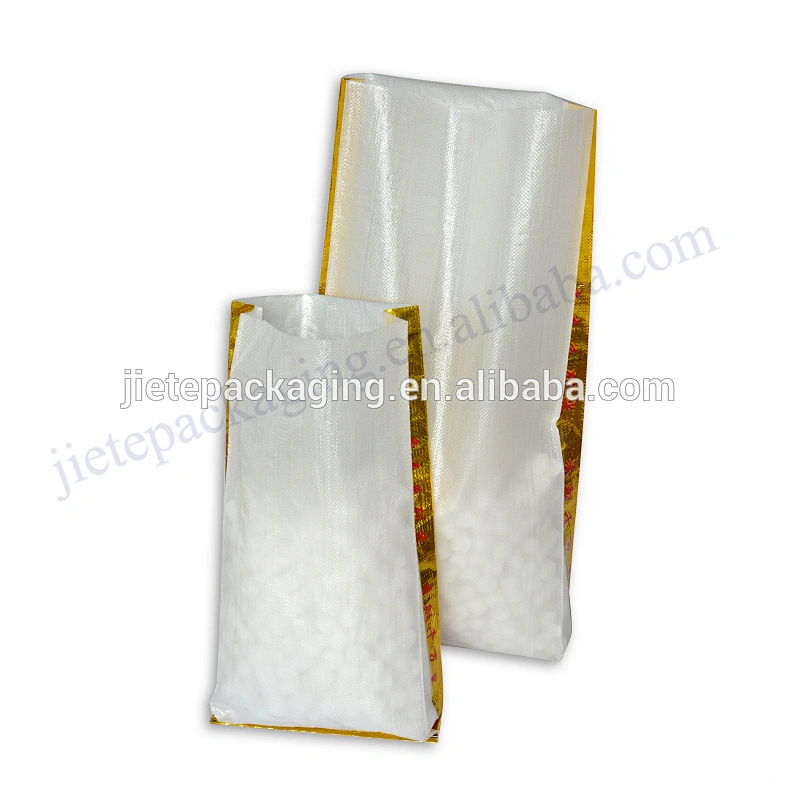 Customized foil laminated gold color printing pp woven basmati rice packaging bag 25kg
