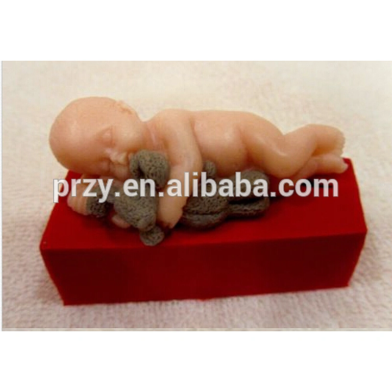 Baby with a bunny silicone mold for baby soap and candles making mould molds