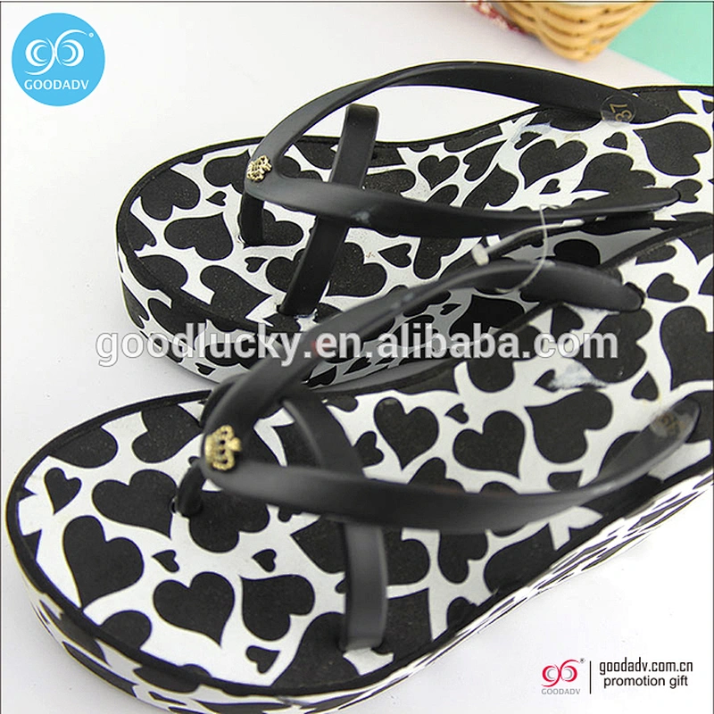 Guangdong high heel flip flops 2016 new design eva wedge flip flops for women