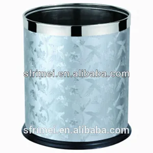 Best Selling Phoenix Design Beautiful Facade Stainless Steel&Leather Material Waste Bins Trash Can KL-A230