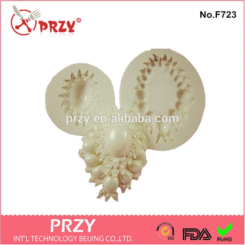 F723 PRZY 2015 alibaba new wholesale fondant silicone jewelry cake mold