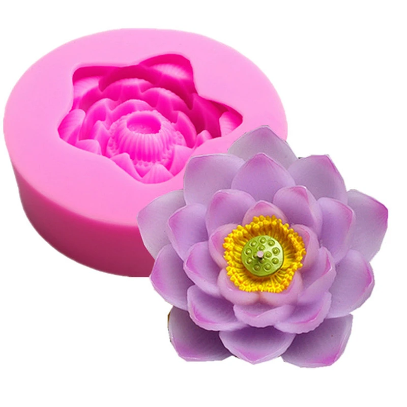 Large lotus soap Mold silicone Lotus candle molds Aroma Stone flower decoration silicone Mould