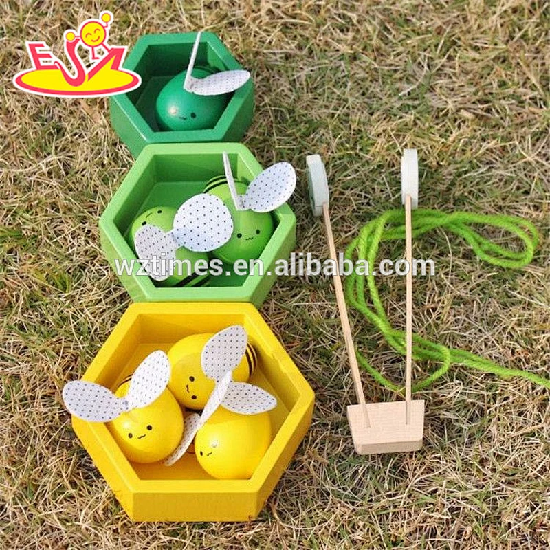 wholesale new kids funny wooden bee toys custom children wooden cartoon bee toys W01B039