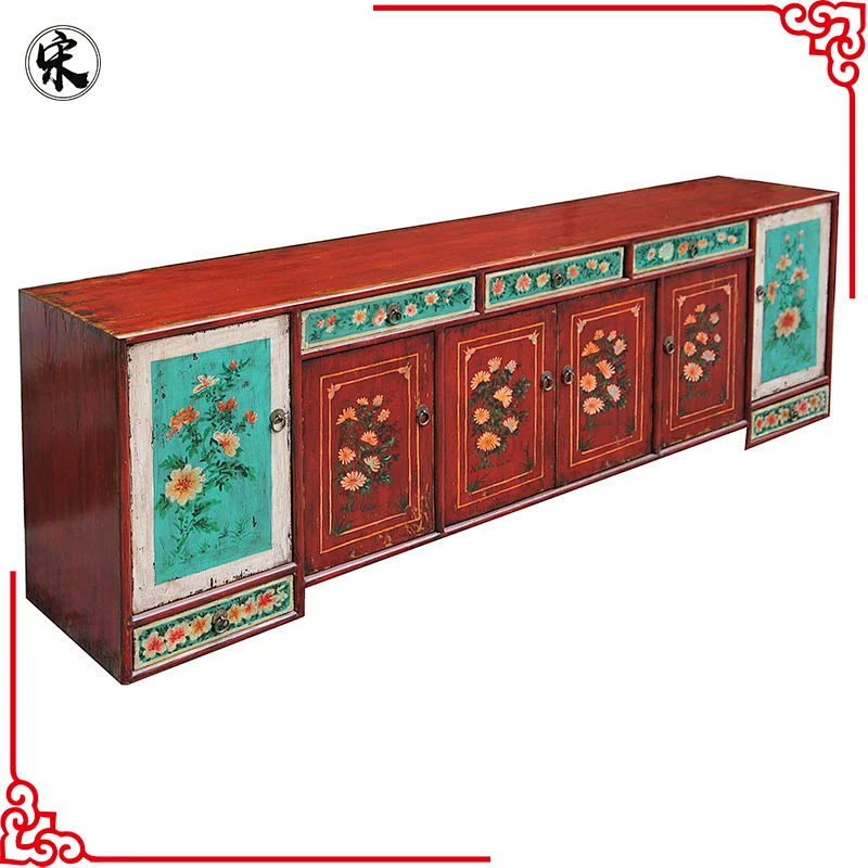 chinese antique reproduction painted buffet stores furniture