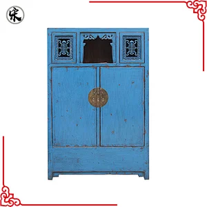 chinese antique solid wood pine storage furniture for stores