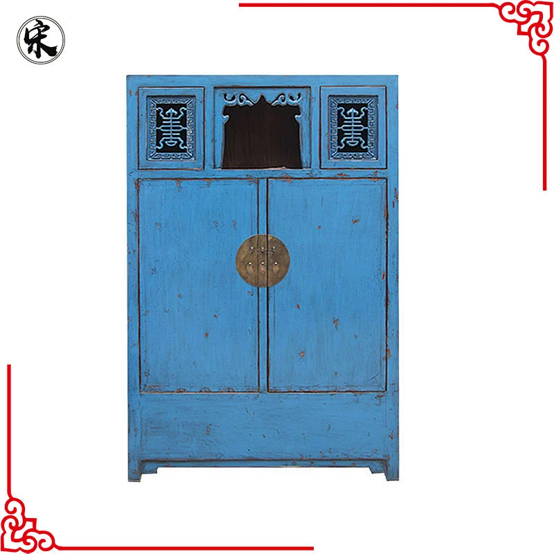 chinese antique solid wood pine storage furniture for stores