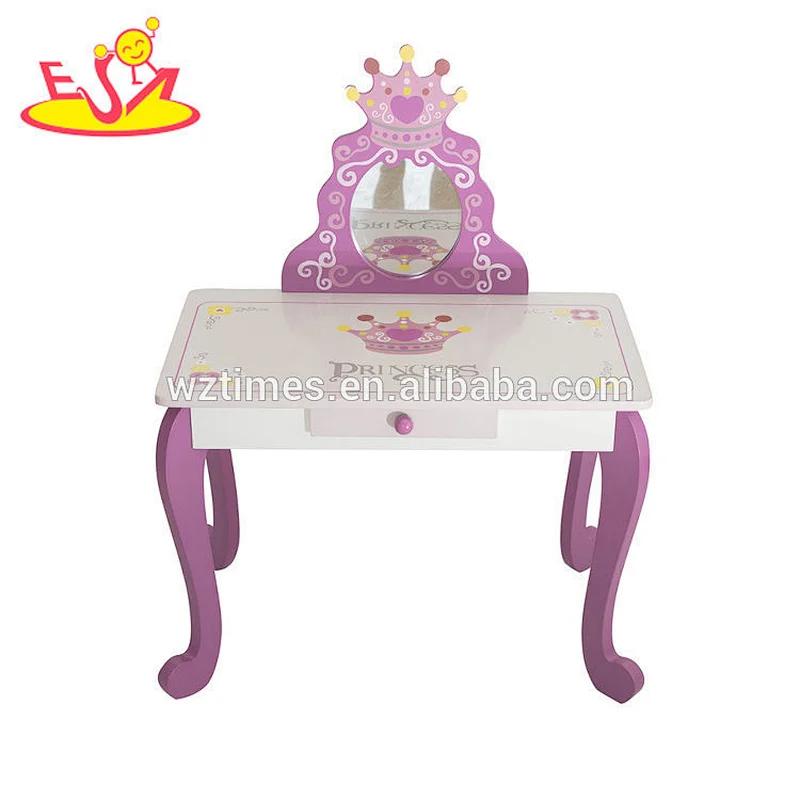 New hottest purple wooden kids dressing table with mirror W08H097