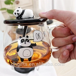 borosilicate glass coffee tea cup heat-resistant Cute panda glass