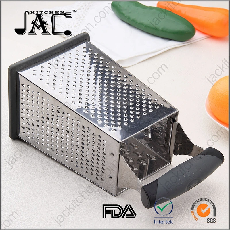 4-sides Stainless Steel Boxed Cheese Potato Grater Vegetable Slicer Non Slip Rubber Bottom