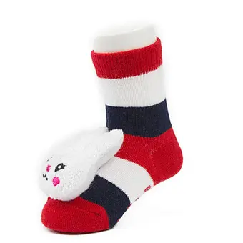 Autumn Winter wholesale kids manufacturers Newborn non slip floor lovely cartoon cat bear coral velvet Baby shoe Socks