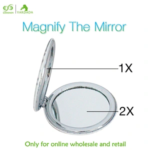 Cute cartoon owl round magnifying mirror 2X Magnification portable folding pocket travel mirrors in stock
