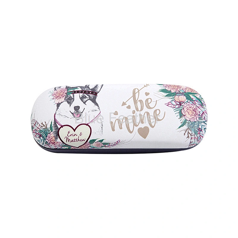 Bohemian Dog Print Hard Glasses Case for Everyday Use