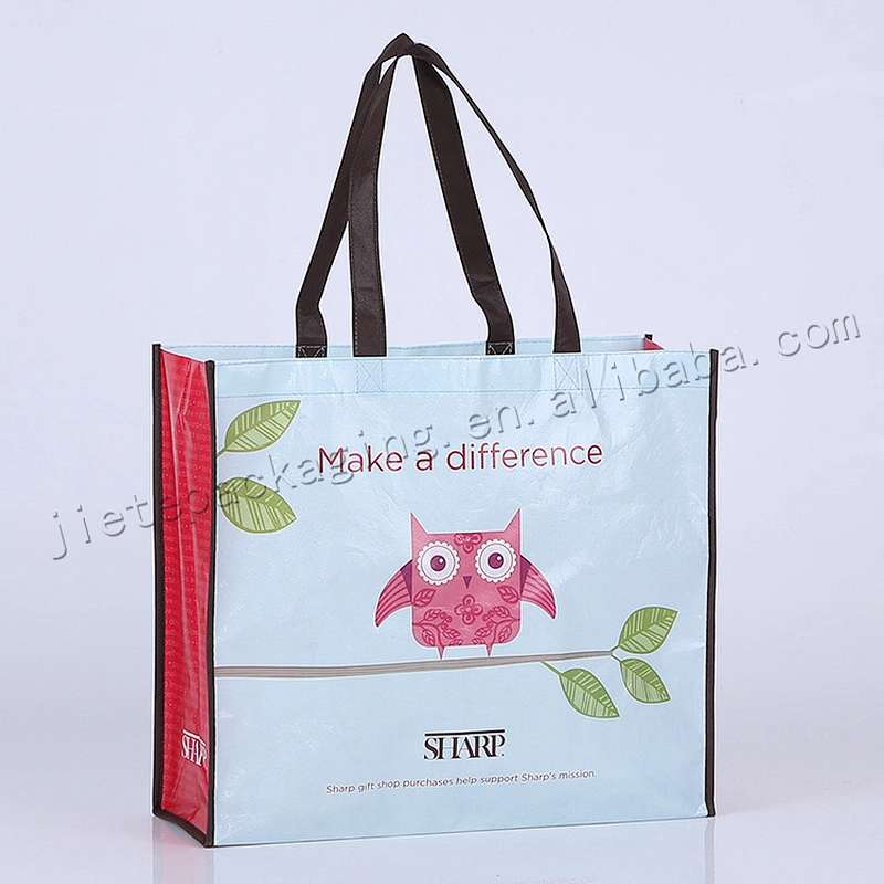 China supplier customized foldable stand up bopp laminated pp woven shopping bag
