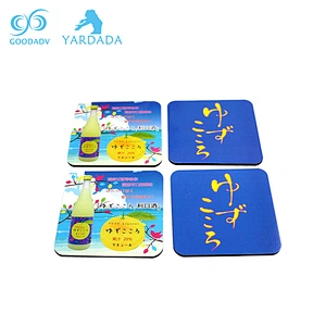 Personalized pattern design natural square coasters with eva pads