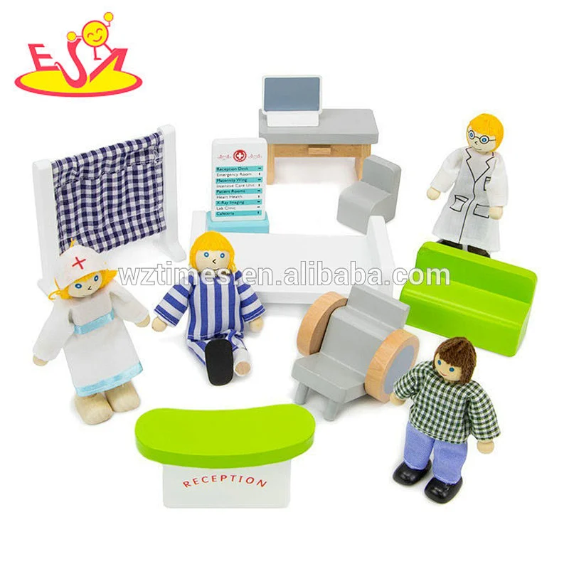 2018 Neues design holz modell spielzeug mini krankenhaus puppe spielzeug kinder hobbies W06A277 zu entwickeln